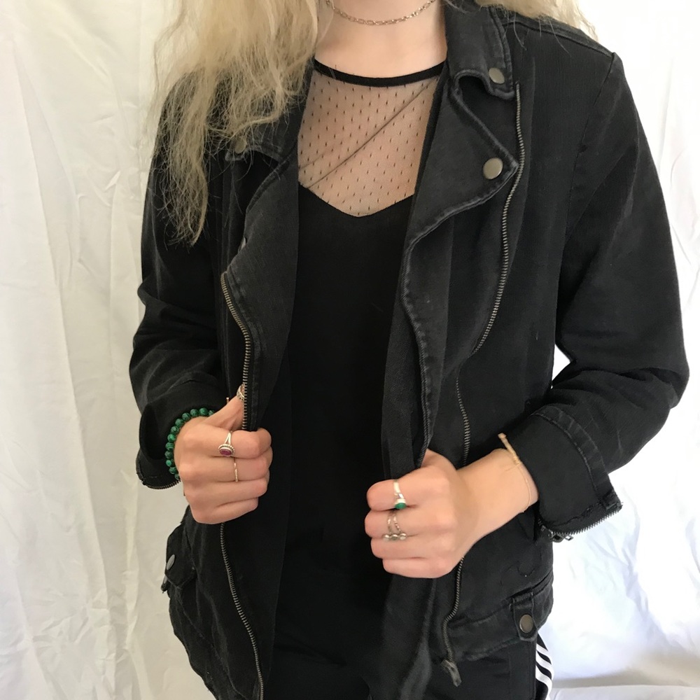 black jean jacket